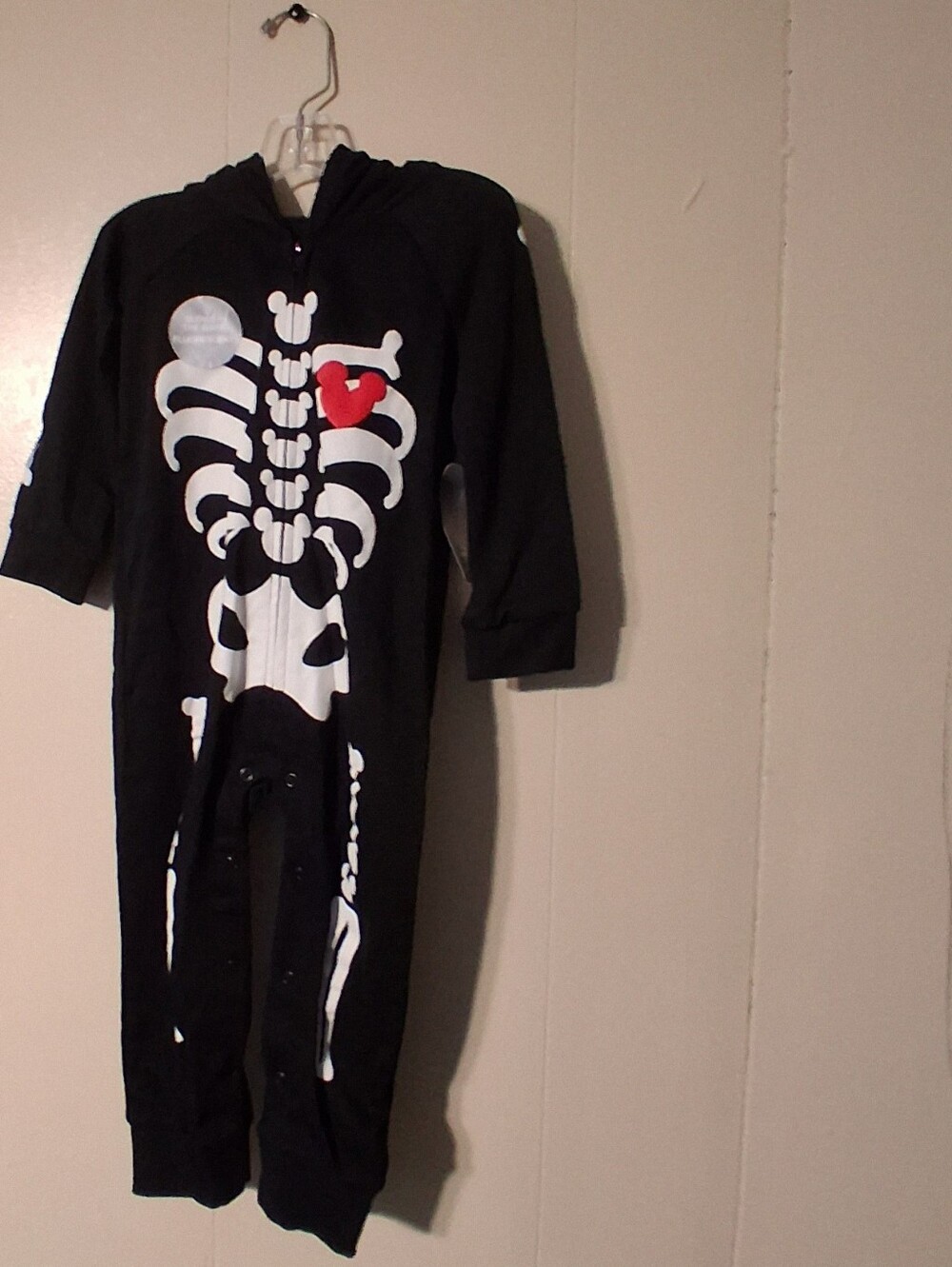 Disney Mickey Glow- In- The-Dark Skeleton Hoodie One-Piece Costume